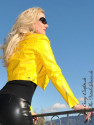 Leather jacket DS-616 yellow