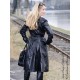 Leather coat DS-624 black
